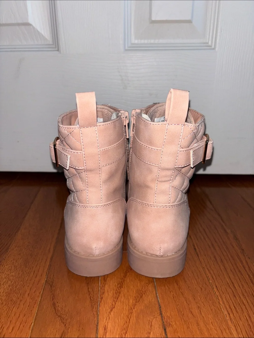 The Children's Place Quilted Lace-Up Ankle Boots - Dusty Pink